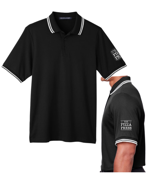 The Pizza Press -DG20 Stripe Black Polo