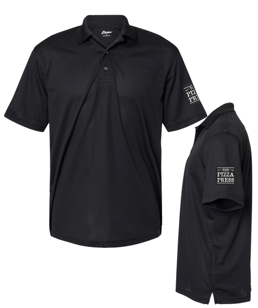 The Pizza Press Logo Paragon Black Polo