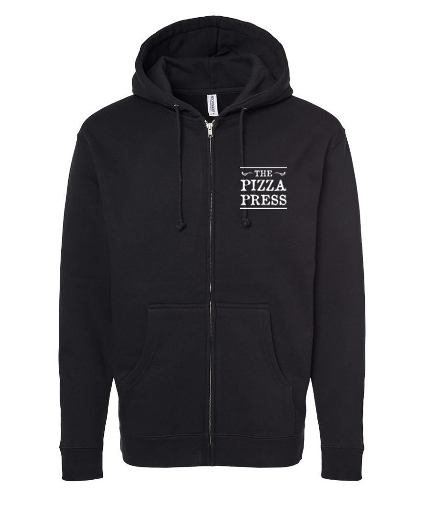 The Pizza Press Logo Black Zip Hoodie