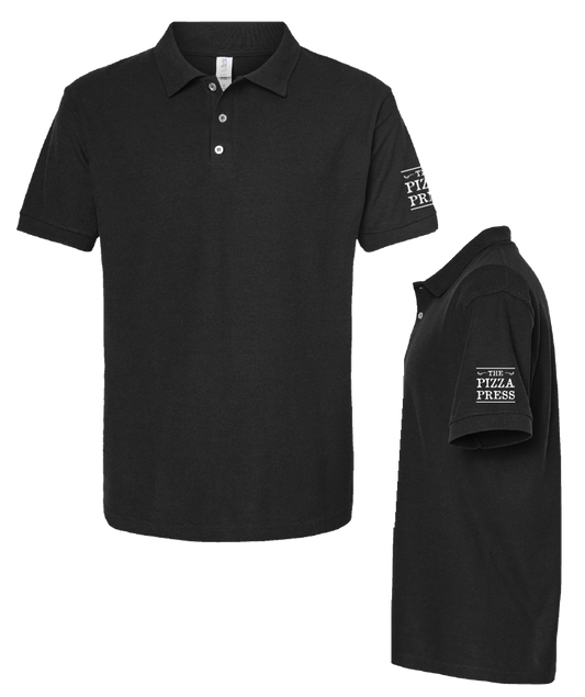 The Pizza Press Logo Black Polo